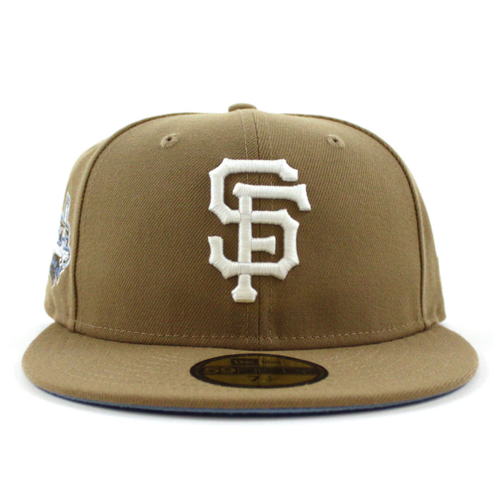 San Francisco Giants 1960-99 TELL IT GOODBYE New Era 59Fifty Fitted Hat (GITD Khaki Sky Blue Under Brim)