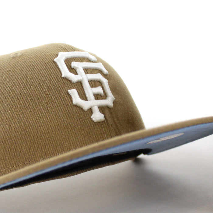 San Francisco Giants 1960-99 TELL IT GOODBYE New Era 59Fifty Fitted Hat (GITD Khaki Sky Blue Under Brim)