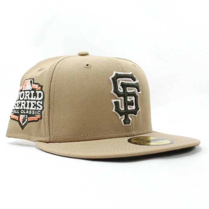 San Francisco Giants 1989 World Series  New Era 59Fifty Fitted Hat (Glow in the Dark Camel Dark Olive Green Under Brim)