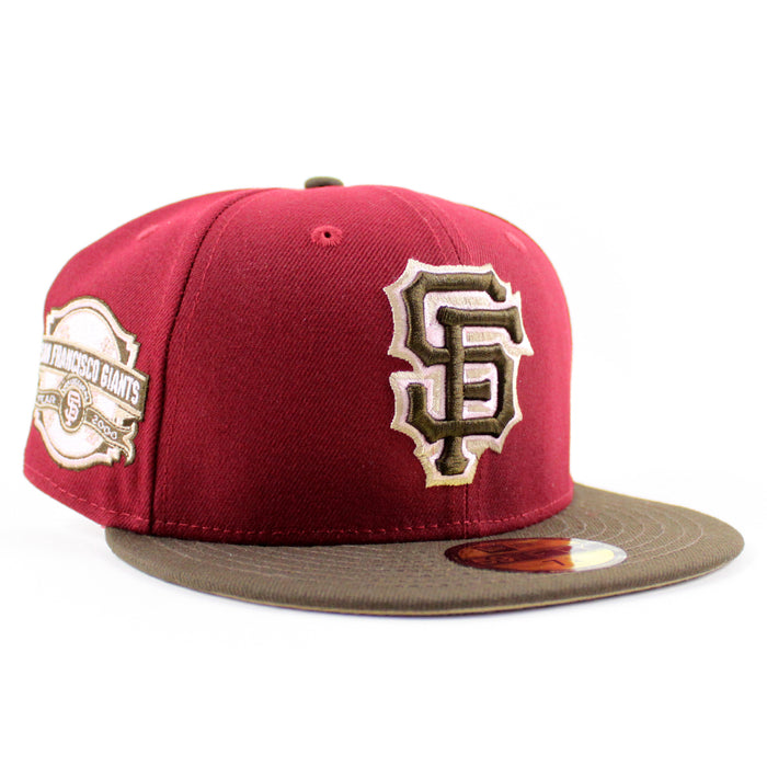 San Francisco Giants Inaugural Season New Era 59Fifty Fitted Hat (Cardinal Brown Camel Under Brim)