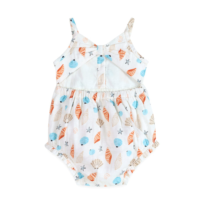 Seashell Baby Romper Back (Organic Muslin)