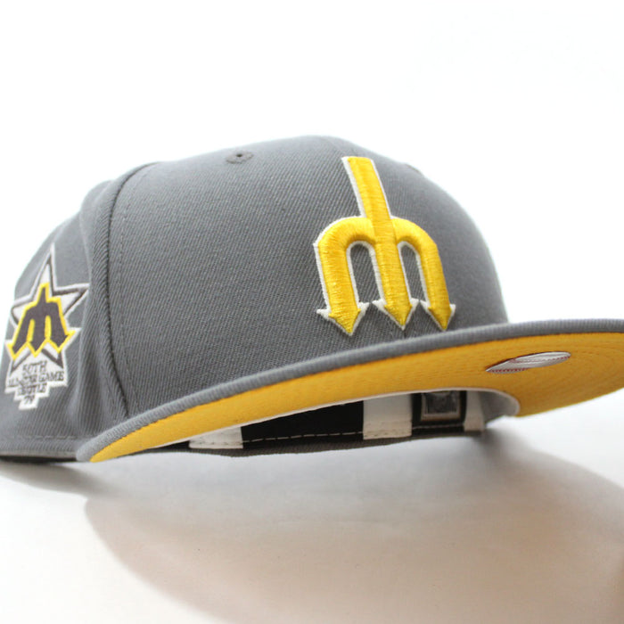 Seattle Mariners 1979 All Star Game New Era 59Fifty Fitted Hat (Glow in the Dark Grey Yellow Under Brim)