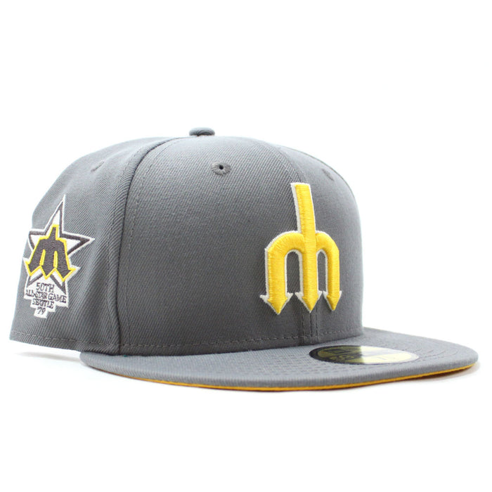 Seattle Mariners 1979 All Star Game New Era 59Fifty Fitted Hat (Glow in the Dark Grey Yellow Under Brim)