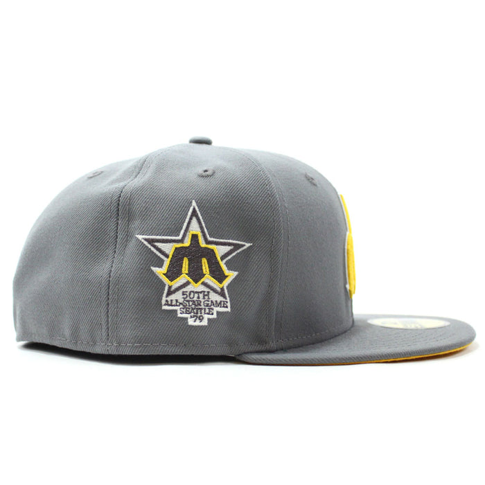 Seattle Mariners 1979 All Star Game New Era 59Fifty Fitted Hat (Glow in the Dark Grey Yellow Under Brim)
