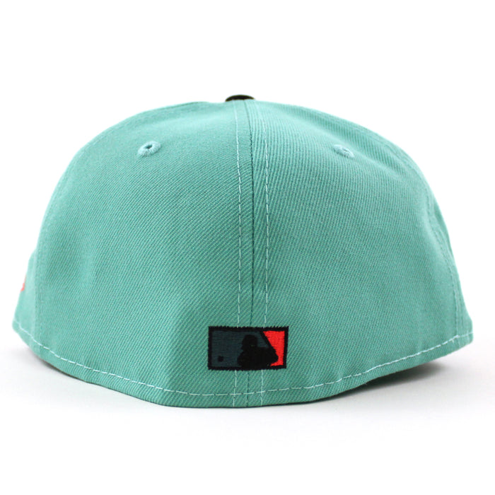 Seattle Mariners 20TH Anniversary New Era 59Fifty Fitted Hat (CLEAR MINT BLACK HUNTER FLAME ORANGE Under Brim)