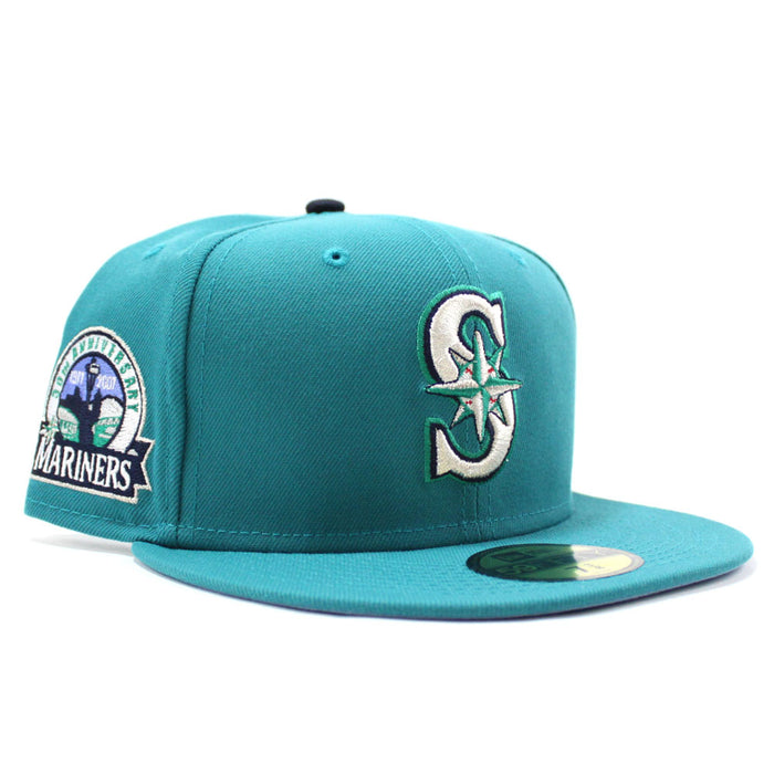 Seattle Mariners 30th anniversary New Era 59Fifty Fitted Hat (Aqua Sky Blue Under Brim)