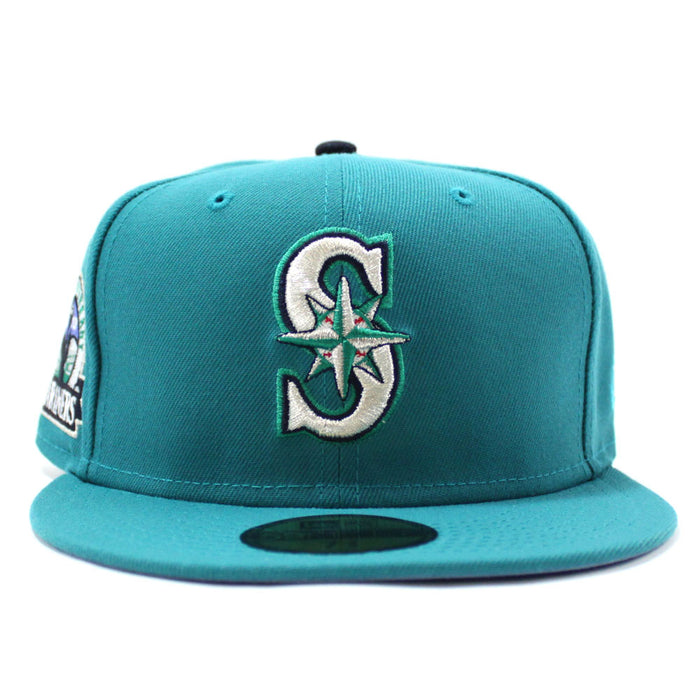 Seattle Mariners 30th anniversary New Era 59Fifty Fitted Hat (Aqua Sky Blue Under Brim)