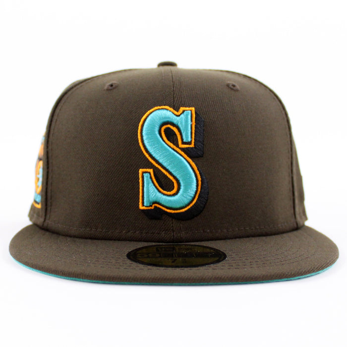 Seattle Mariners 40TH Anniversary New Era 59Fifty Fitted Hat (Walnut Teal Under Brim)