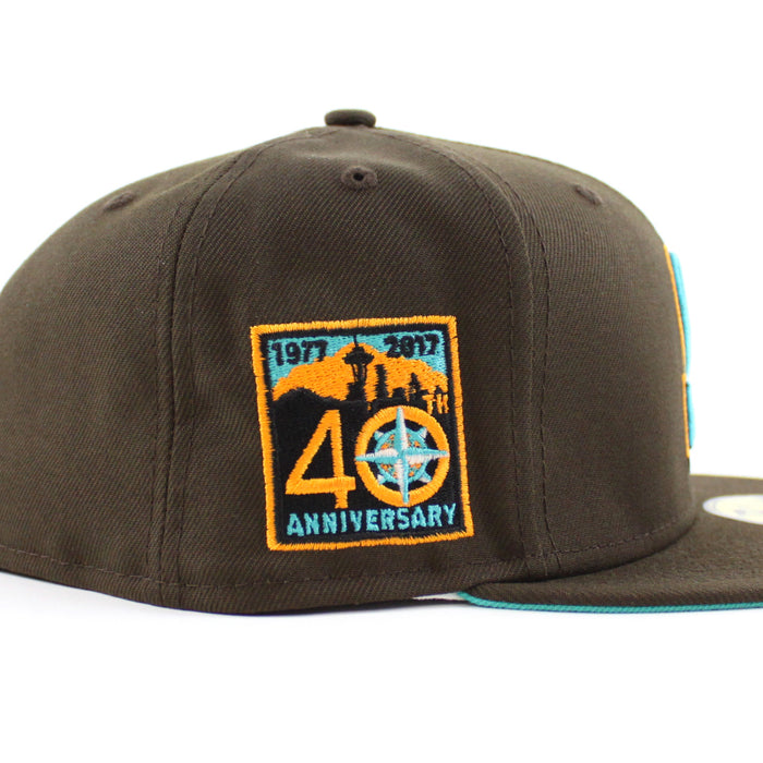 Seattle Mariners 40TH Anniversary New Era 59Fifty Fitted Hat (Walnut Teal Under Brim)