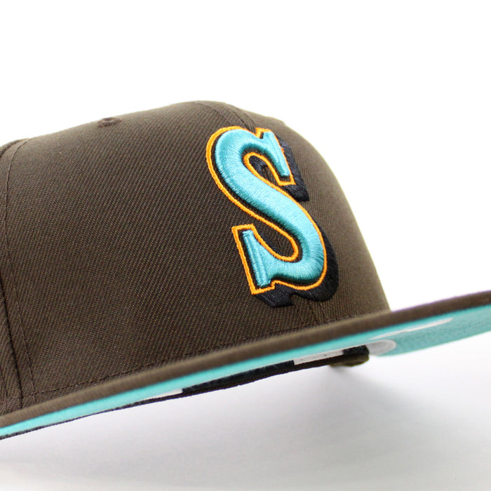 Seattle Mariners 40TH Anniversary New Era 59Fifty Fitted Hat (Walnut Teal Under Brim)