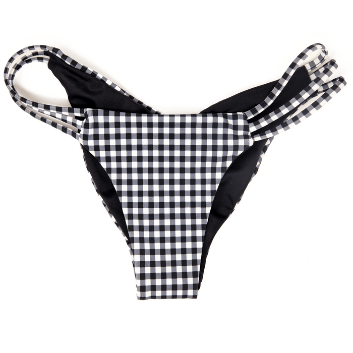 Seaweeds Black and White Gingham Strappy Modest Coverage Bottom - Destination PSP