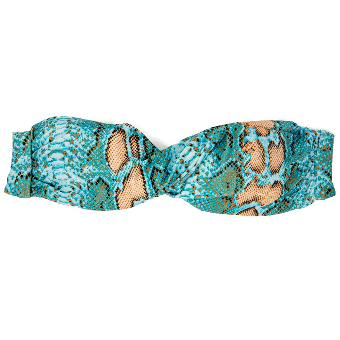 Seaweeds Blue Snake Twist Bandeau Bikini Top - Destination PSP