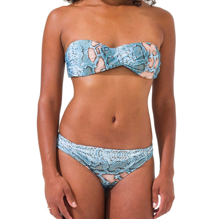 Seaweeds Blue Snake Twist Bandeau Bikini Top - Destination PSP
