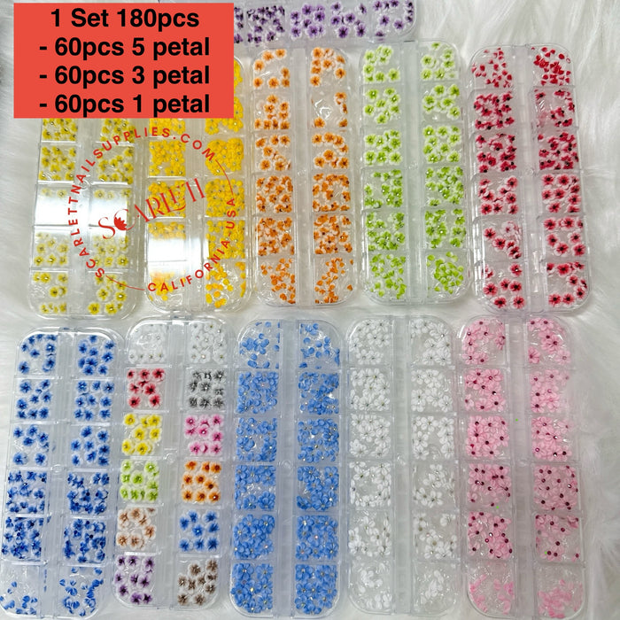 Set 180pcs Handmade 3D Acrylic Nail Flowers