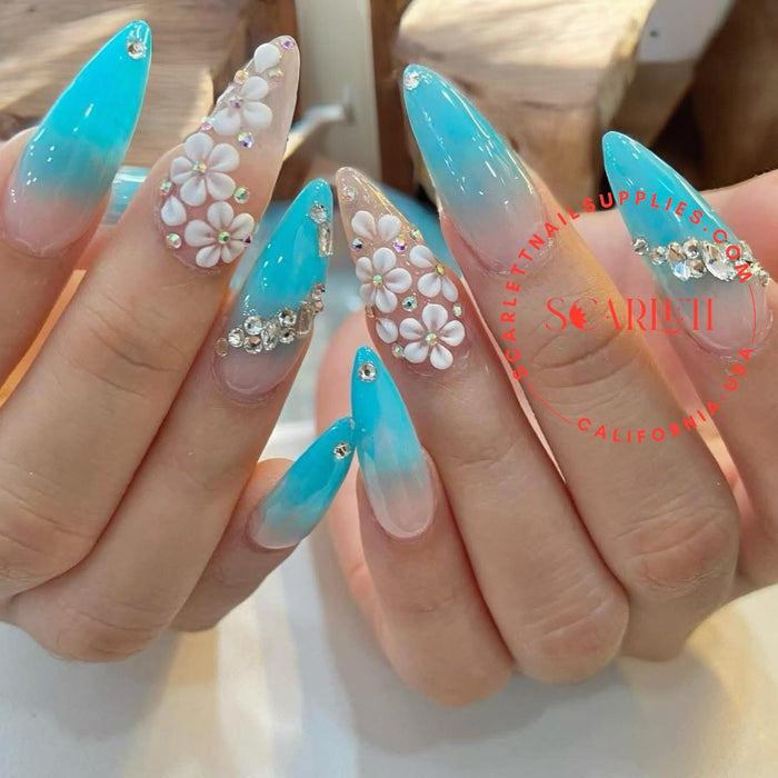 Set 180pcs Handmade 3D Acrylic Nail Flowers