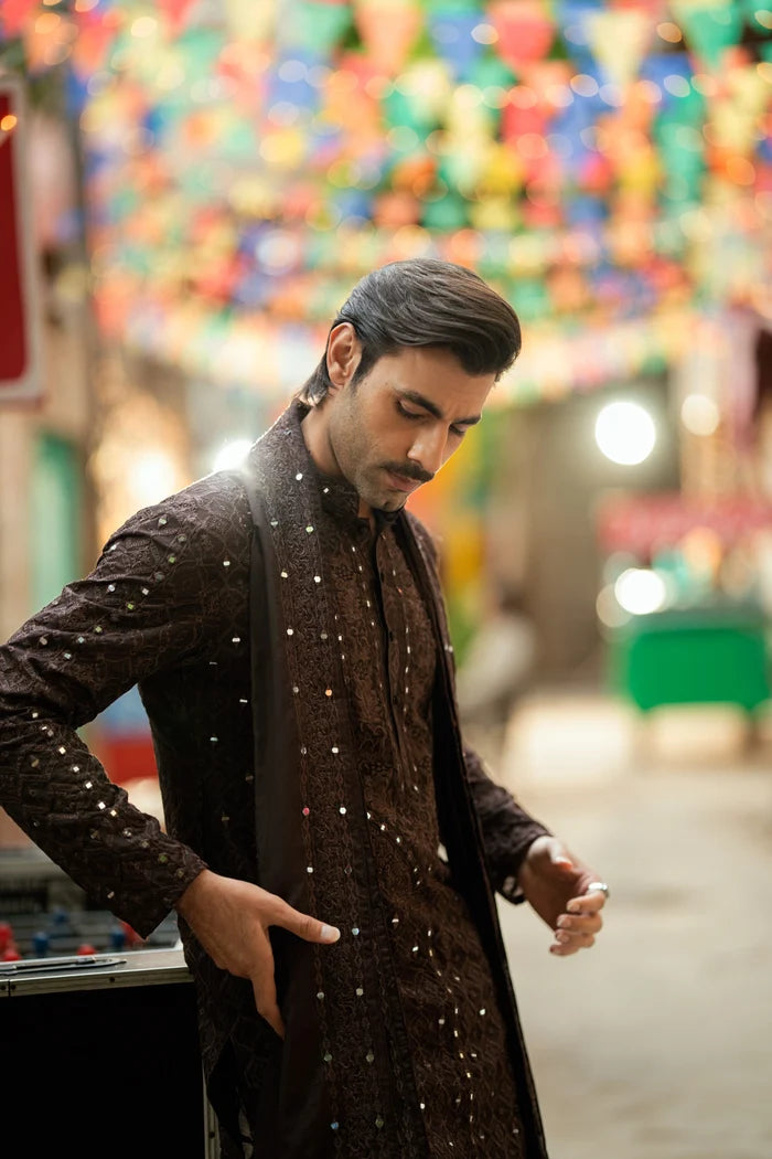 Sheesh - Posh Dark Brown Kurta Pajama