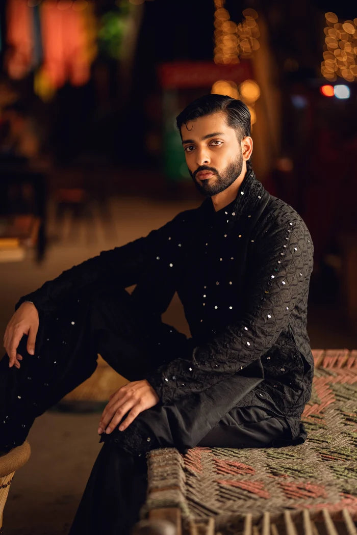 SHEESH – POSH BLACK KURTA PAJAMA