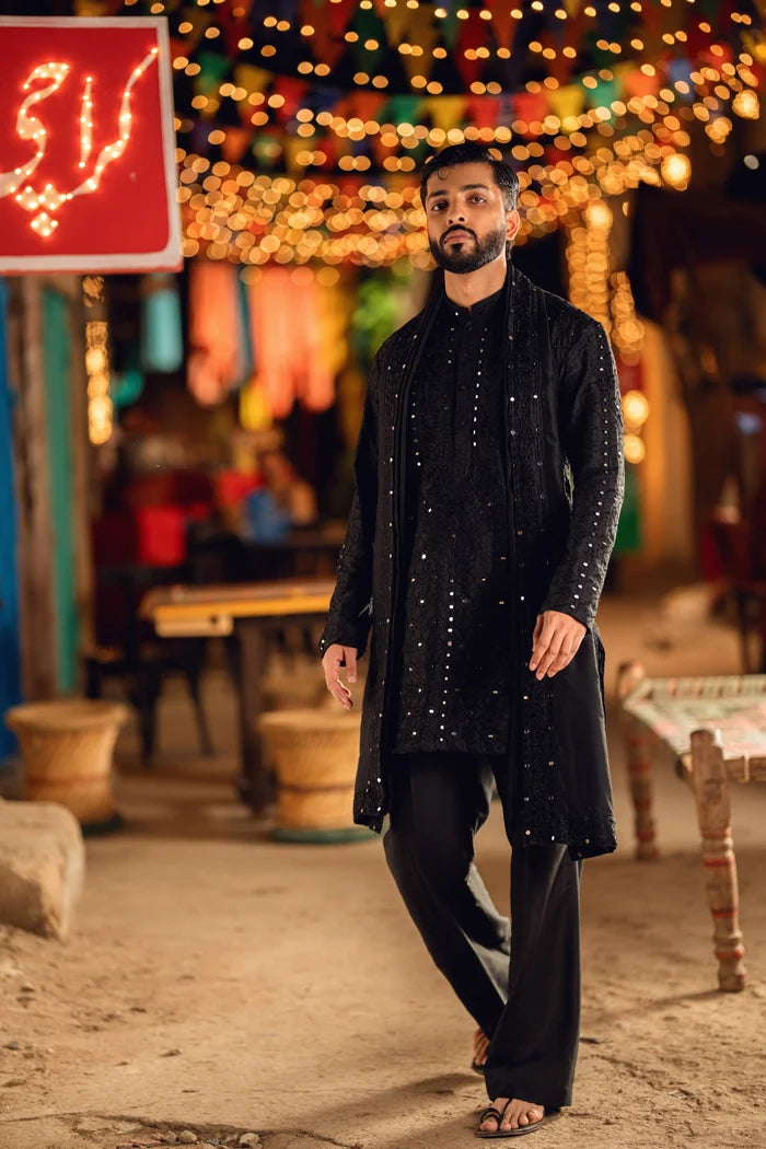 SHEESH – POSH BLACK KURTA PAJAMA