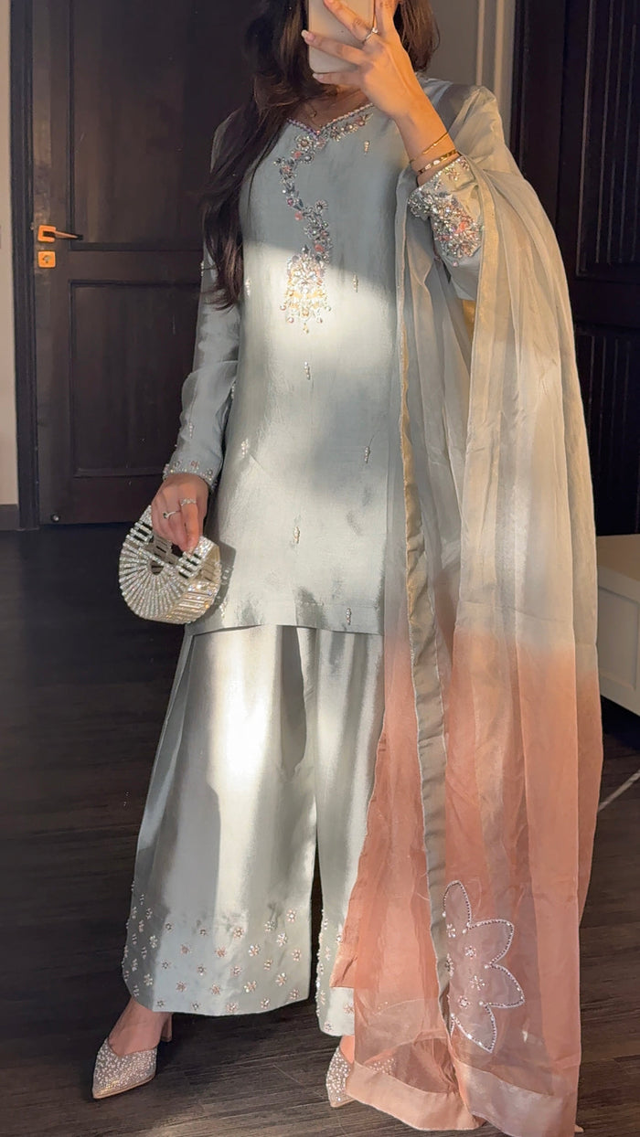 Silk Hand Work Farshi Shalwar