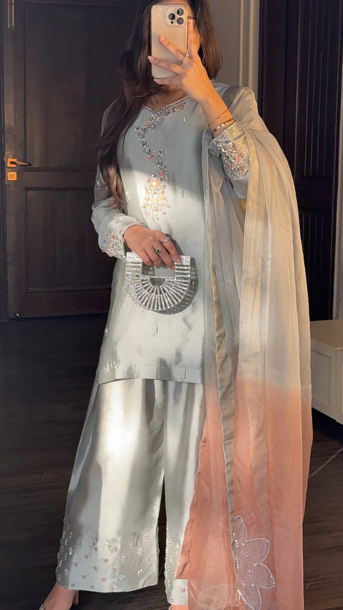 Silk Hand Work Farshi Shalwar