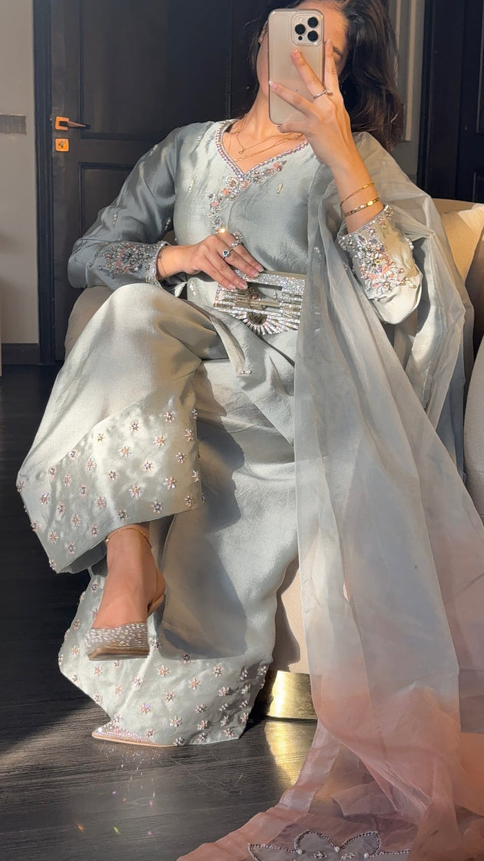 Silk Hand Work Farshi Shalwar