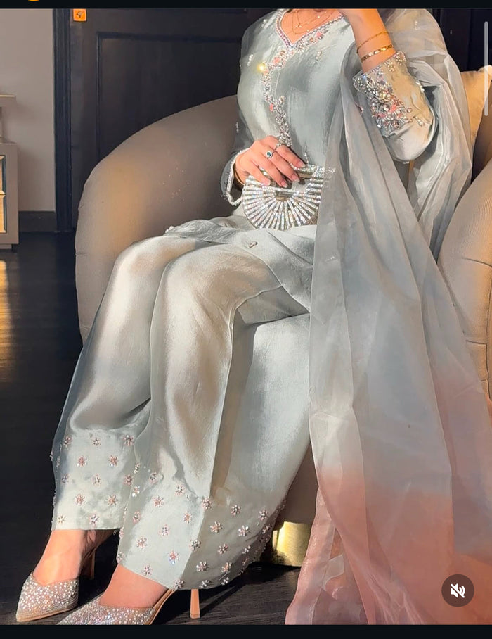 Silk Hand Work Farshi Shalwar