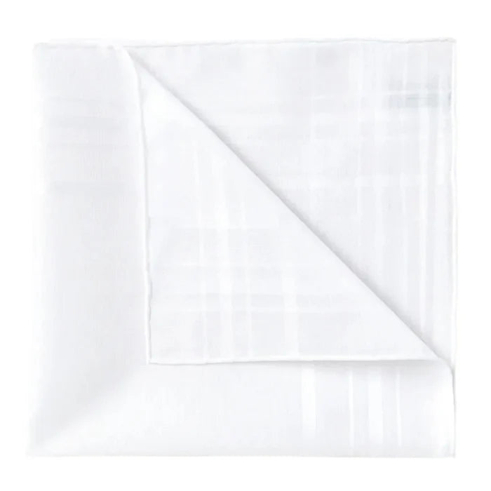 Simonnot Godard White Sonate Cotton Pocket Square