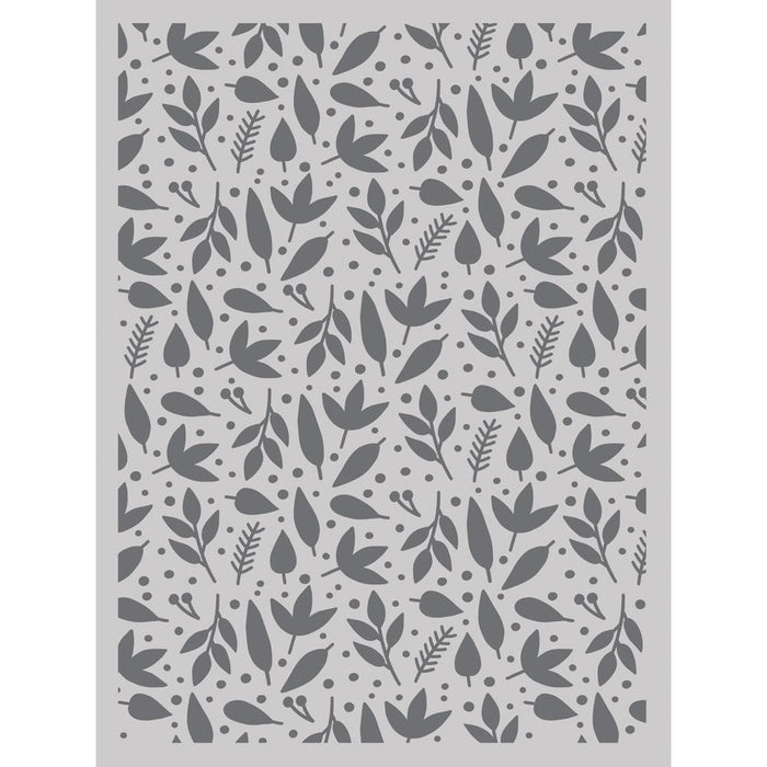 Simple Stories - Stencil 6"X8" - Harvest Market - Falling Leaves. This 6x8 inch reusable stencil can be used with your favorite inks, embossing pastes, glitter pastes, texture pastes, paper glazes, paints, sprays, and other crafting mediums. Available at Embellish Away located in Bowmanville Ontario Canada.