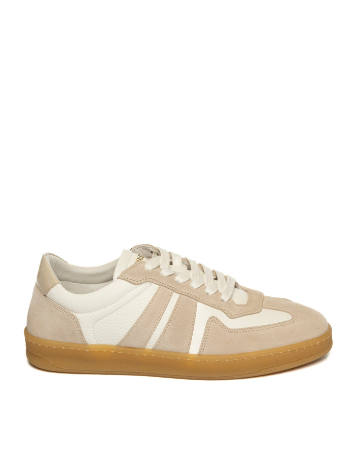 NATIONAL STANDARD Sneaker pelle bianco/beige ED.33U MEN.018-BIA/BEIGE