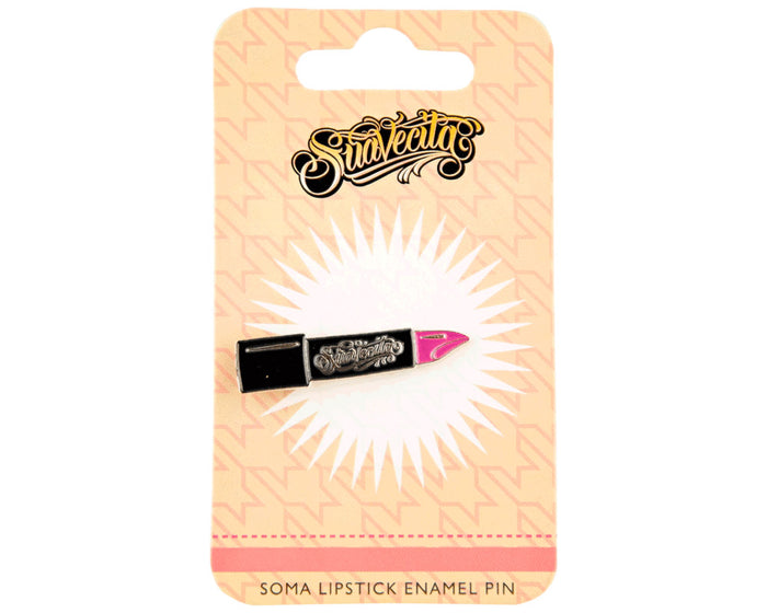 Soma Lipstick Enamel Pin With Packaging