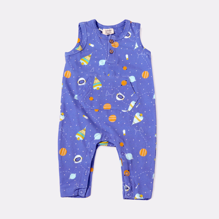 Space Dream Sleeveless Kangaroo Pocket Jumpsuit Romper