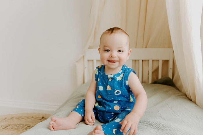 Space Dream Sleeveless Kangaroo Pocket Jumpsuit Romper