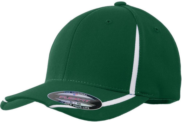 Sport-Tek Flexfit Performance Colorblock Cap-Active-Sport-Tek-Forest Green/White-S/M-Thread Logic no-logo