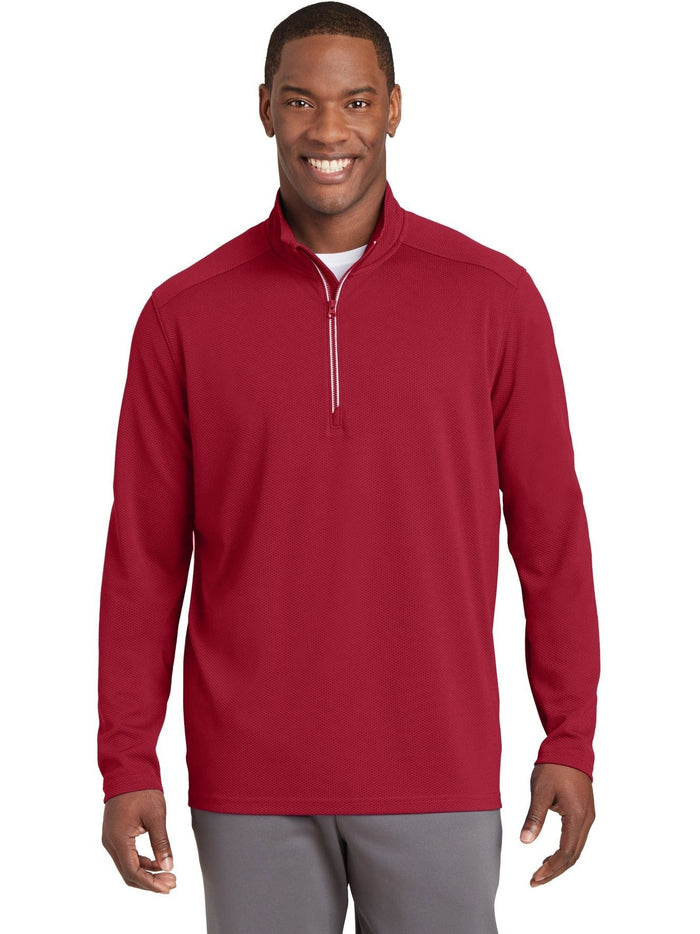 Sport-Tek Sport-Wick Textured 1/4-Zip Pullover-Regular-Sport-Tek-Deep Red-S-Thread Logic