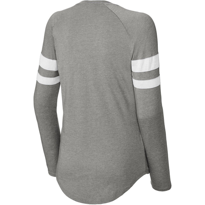 no-logo Sport-Tek Ladies Halftime Stripe Long Sleeve V-Neck Tee-Sport-Tek-Thread Logic