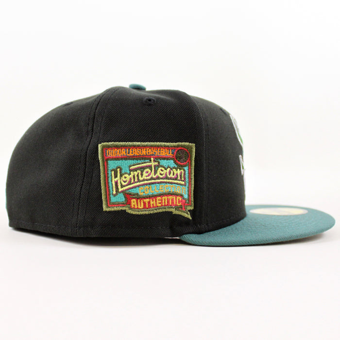 St. Catharines Stompers HOMETOWN COLLECTION New Era 59Fifty Fitted Hat (Zombie Pack Pack BLACK PINE NEEDLE GREEN NEW OLIVE Under Brim)