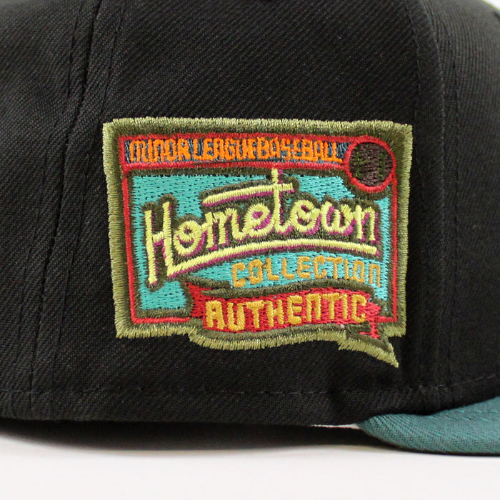 St. Catharines Stompers HOMETOWN COLLECTION New Era 59Fifty Fitted Hat (Zombie Pack Pack BLACK PINE NEEDLE GREEN NEW OLIVE Under Brim)