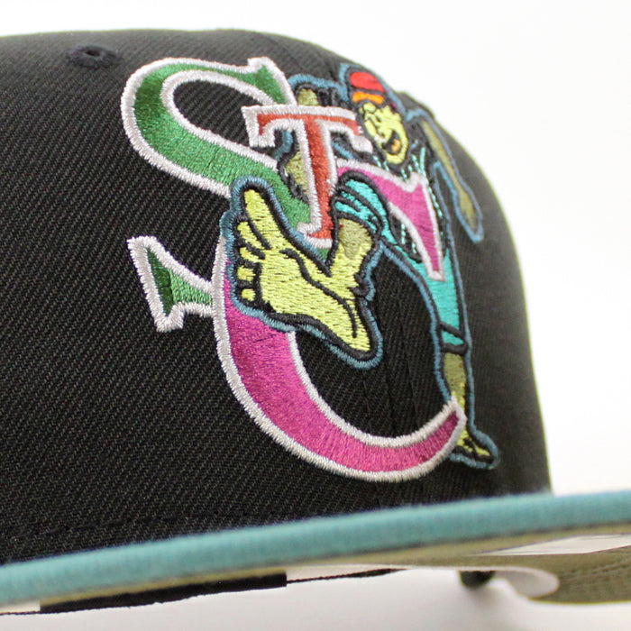 St. Catharines Stompers HOMETOWN COLLECTION New Era 59Fifty Fitted Hat (Zombie Pack Pack BLACK PINE NEEDLE GREEN NEW OLIVE Under Brim)