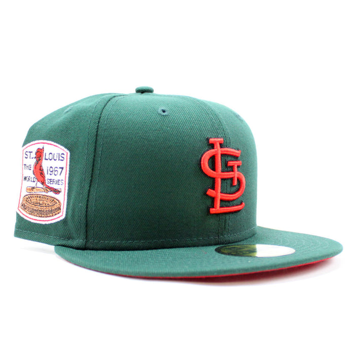 St Louis Cardinals 1967 World Series New Era 59Fifty Fitted Hat (Dark Green Red Under Brim)