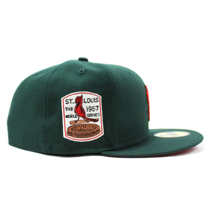 St Louis Cardinals 1967 World Series New Era 59Fifty Fitted Hat (Dark Green Red Under Brim)