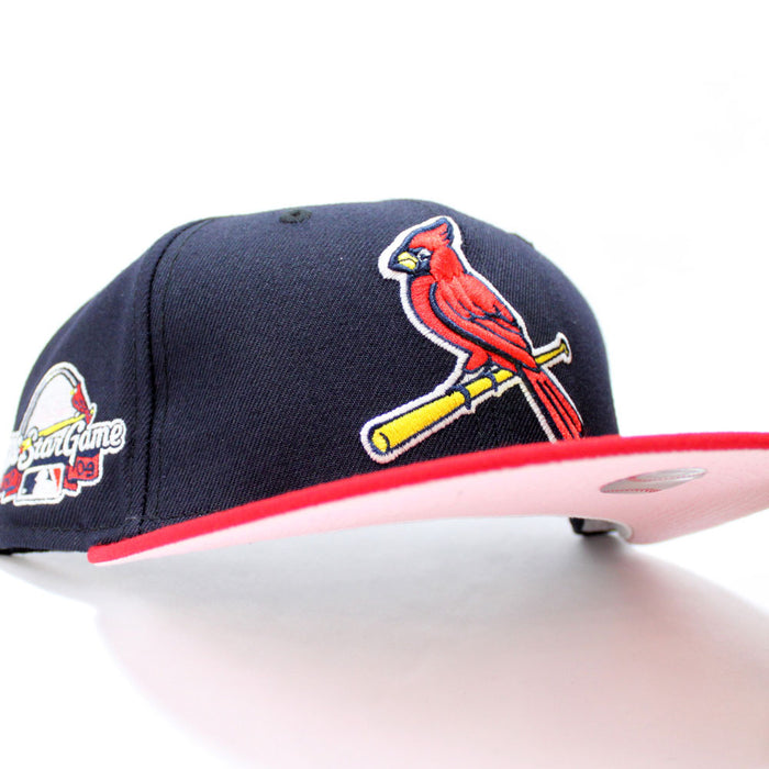 St Louis Cardinals 2009 All-Star Game New Era 59Fifty Fitted Hat (Glow in the Dark Logo Navy Red PINK Under Brim)