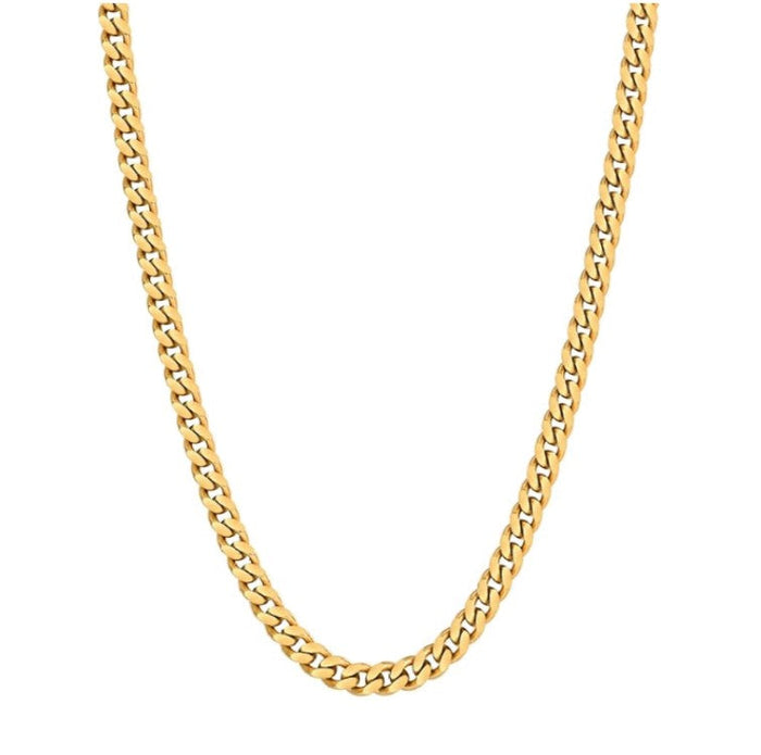 Stainless Gold Plated 5MM Cuban Link Varius Sizes ChainsDelicate jewelry will always have its place, but for a maximalist alternative, try a 5mm gold  Cuban Curb chain necklace. Layer up the look for extreme impact.





ChainsT.M.JTheodore Men's JewelryStainless Gold Plated