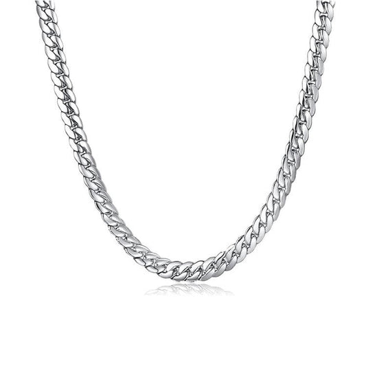 Stainless Steel 8mm Cuban Curb Link Satin and Polish Finish Chain NeckDelicate jewelry will always have its place, but for a maximalist alternative, try a thick, chunky reversable Cuban Curb chain necklace. This chain has satin finish ChainsT.M.JTheodore Men's JewelryStainless Steel 8mm