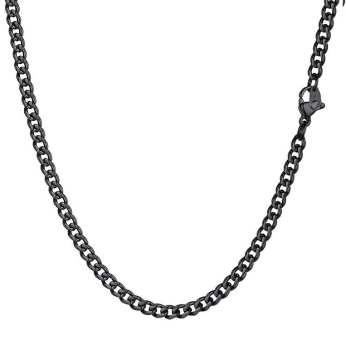 Stainless Steel Black IP Plated 5mmCurb Link Chain NecklaceDelicate jewelry will always have its place, but for a maximalist alternative, try a 5mm  Cuban Curb chain necklace. Layer up the look for extreme impact.





StainChainsT.M.JTheodore Men's JewelryStainless Steel Black IP Plated