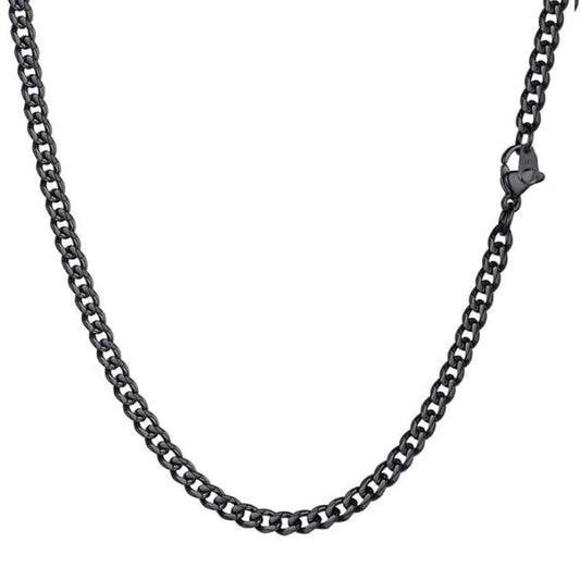 Stainless Steel Black IP Plated 5mmCurb Link Chain NecklaceDelicate jewelry will always have its place, but for a maximalist alternative, try a 5mm  Cuban Curb chain necklace. Layer up the look for extreme impact.





StainChainsT.M.JTheodore Men's JewelryStainless Steel Black IP Plated
