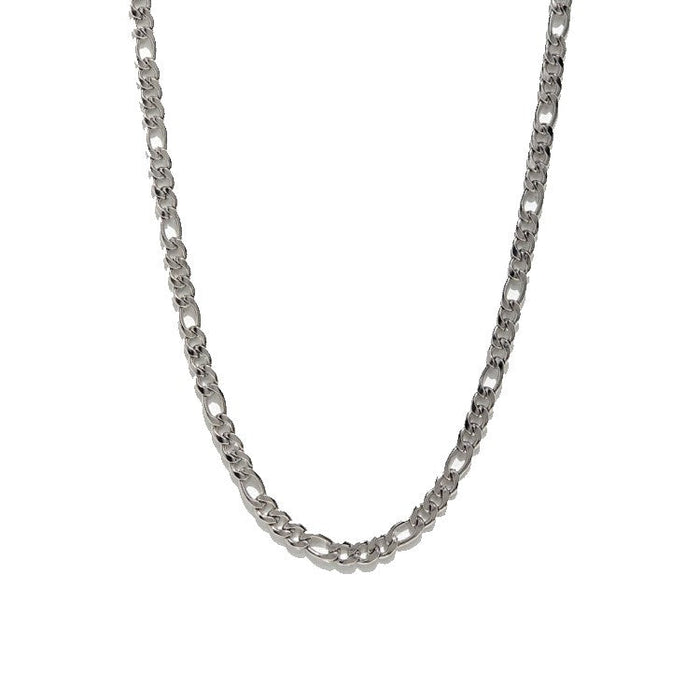 Stainless Steel Flat Figaro Link ChainDelicate jewellery will always have its place, but for a maximalist alternative, try High Grade Steel Figaro Chain flat satin finish top polished sides. Layer up theChainsT.M.JTheodore Men's JewelryStainless Steel Flat Figaro Link Chain