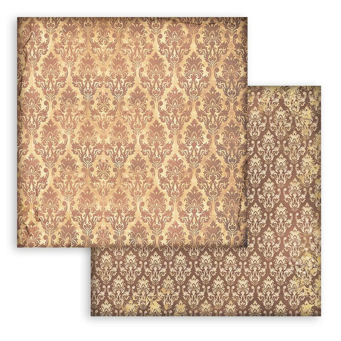 Stamperia - Backgrounds Double-Sided paper Pad 8"X8" - 10/Pkg - Alterego. Available at Embellish Away located in Bowmanville Ontario Canada.