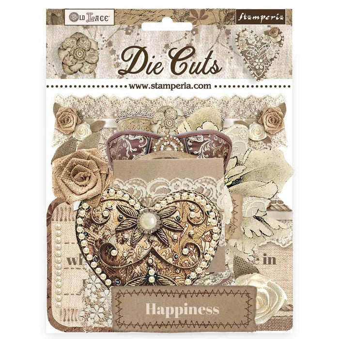 Stamperia - Die-Cuts - Old Lace. A fun addition to cards, scrapbook pages and much more! Available at Embellish Away located in Bowmanville Ontario Canada.