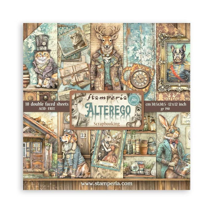 Stamperia - Double-Sided paper Pad 12"X12" - 10/Pkg - Alterego. All you need for scrapbooking! Available at Embellish Away located in Bowmanville Ontario Canada