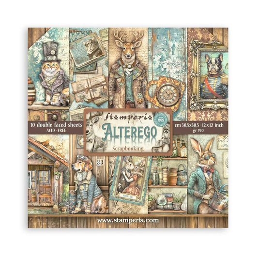 Stamperia - Double-Sided paper Pad 12"X12" - 10/Pkg - Alterego. All you need for scrapbooking! Available at Embellish Away located in Bowmanville Ontario Canada